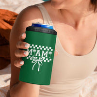 Preppy Miami Bow Aesthetic 4 in 1 Can Cooler Tumbler Cute Checkered Palm Tree College Girl