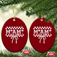 Preppy Miami Bow Aesthetic Ceramic Ornament Cute Checkered Palm Tree College Girl