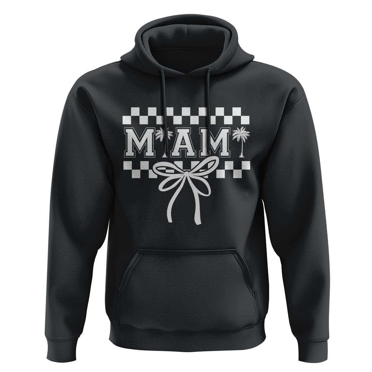 Preppy Miami Bow Aesthetic Hoodie Cute Checkered Palm Tree College Girl