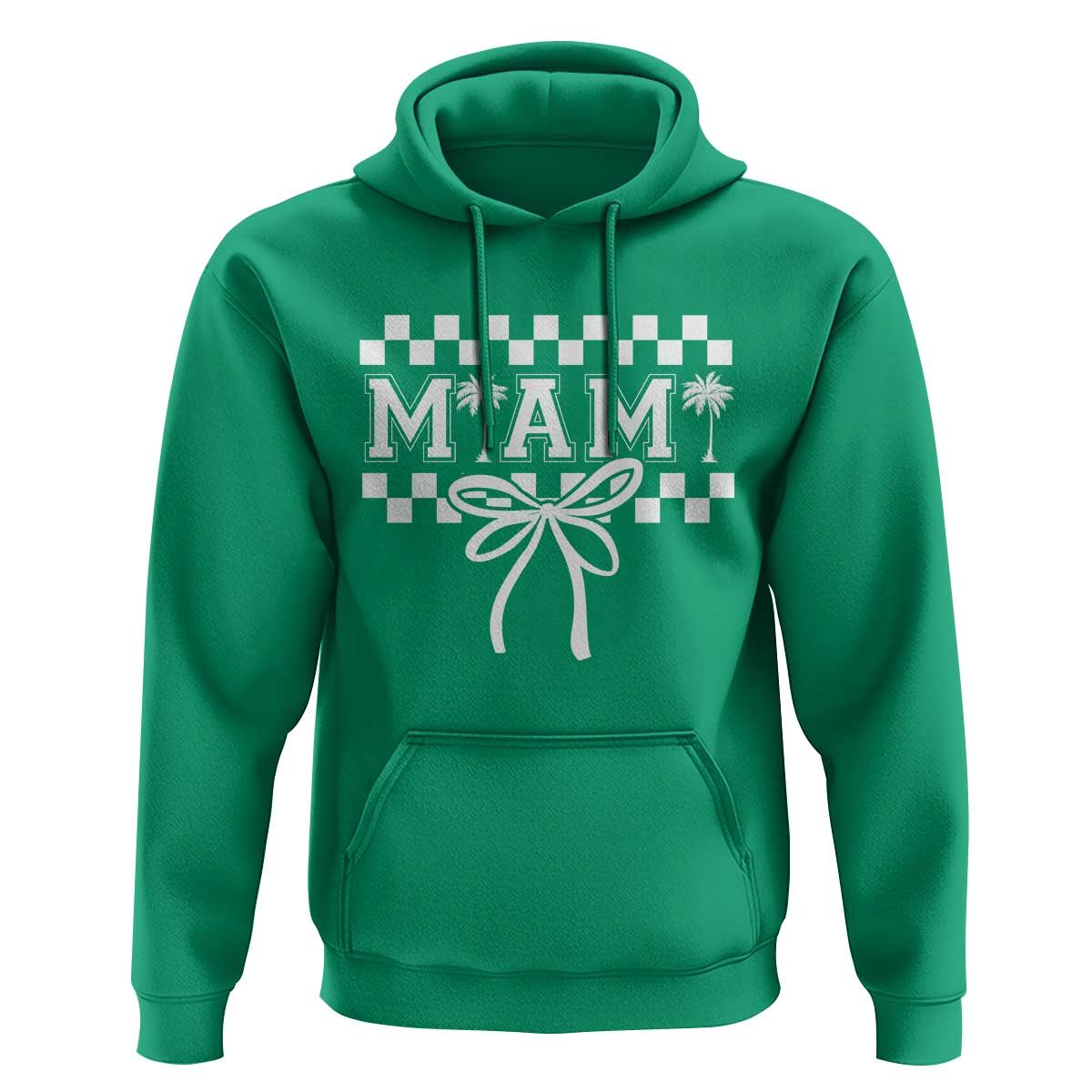 Preppy Miami Bow Aesthetic Hoodie Cute Checkered Palm Tree College Girl