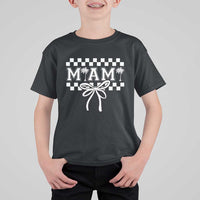 Preppy Miami Bow Aesthetic T Shirt For Kid Cute Checkered Palm Tree College Girl