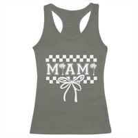 Preppy Miami Bow Aesthetic Racerback Tank Top Cute Checkered Palm Tree College Girl