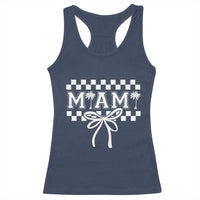 Preppy Miami Bow Aesthetic Racerback Tank Top Cute Checkered Palm Tree College Girl