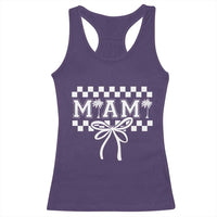 Preppy Miami Bow Aesthetic Racerback Tank Top Cute Checkered Palm Tree College Girl
