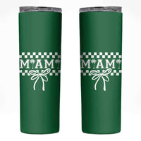 Preppy Miami Bow Aesthetic Skinny Tumbler Cute Checkered Palm Tree College Girl