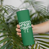 Preppy Miami Bow Aesthetic Skinny Tumbler Cute Checkered Palm Tree College Girl
