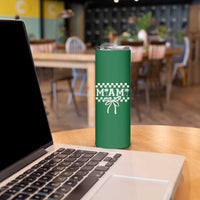 Preppy Miami Bow Aesthetic Skinny Tumbler Cute Checkered Palm Tree College Girl