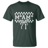 Preppy Miami Bow Aesthetic T Shirt Cute Checkered Palm Tree College Girl