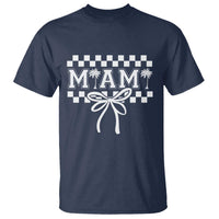 Preppy Miami Bow Aesthetic T Shirt Cute Checkered Palm Tree College Girl