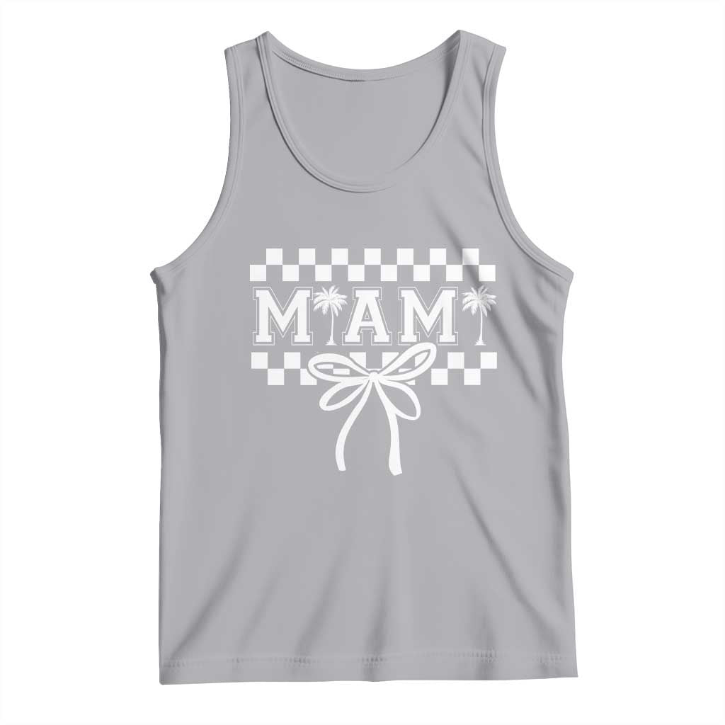 Preppy Miami Bow Aesthetic Tank Top Cute Checkered Palm Tree College Girl