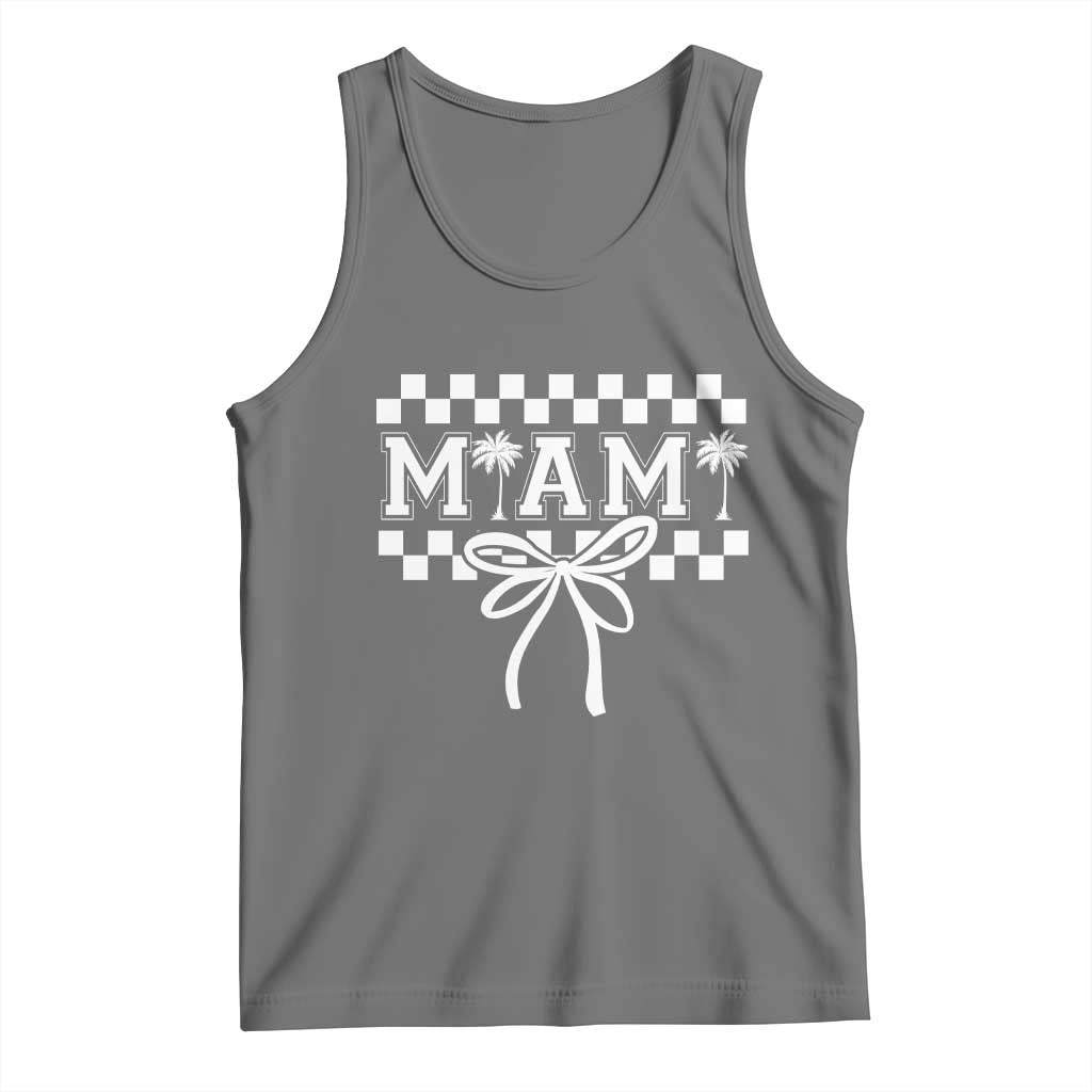 Preppy Miami Bow Aesthetic Tank Top Cute Checkered Palm Tree College Girl