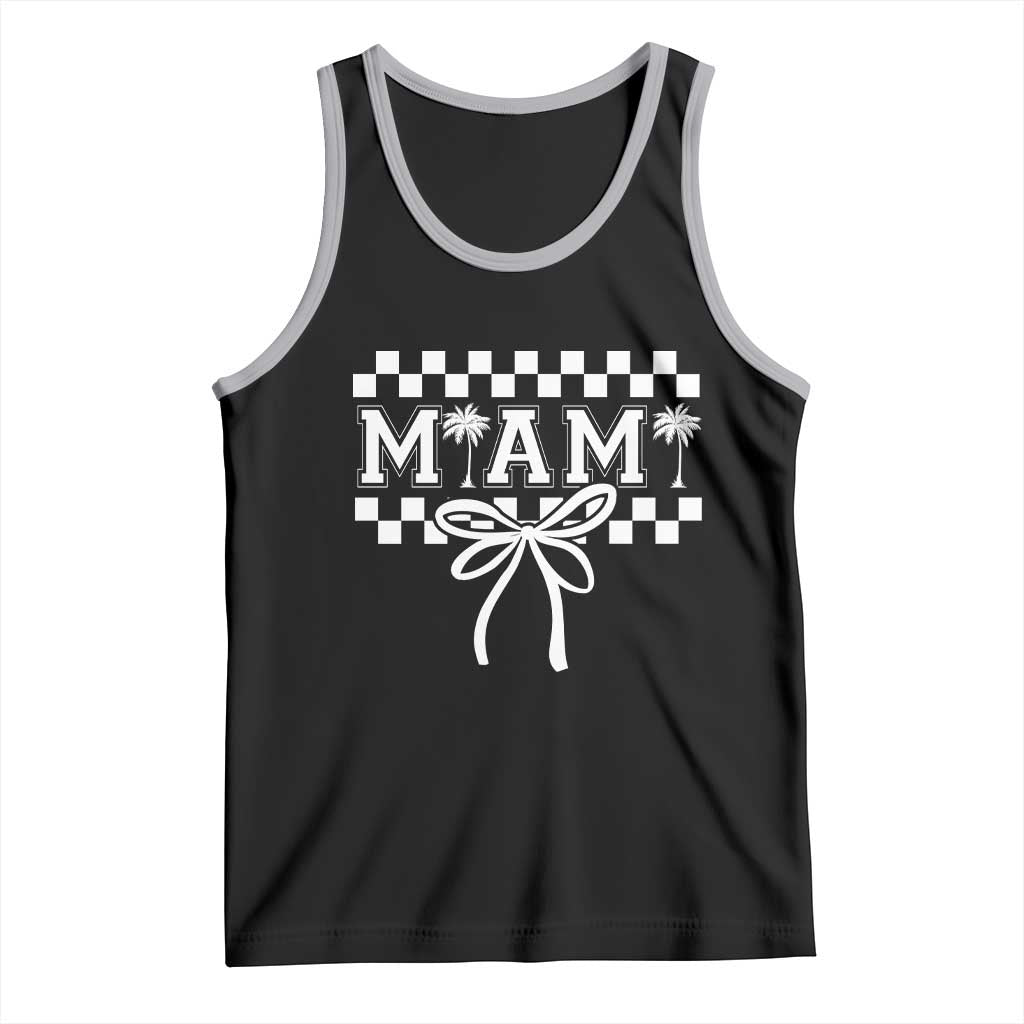 Preppy Miami Bow Aesthetic Tank Top Cute Checkered Palm Tree College Girl