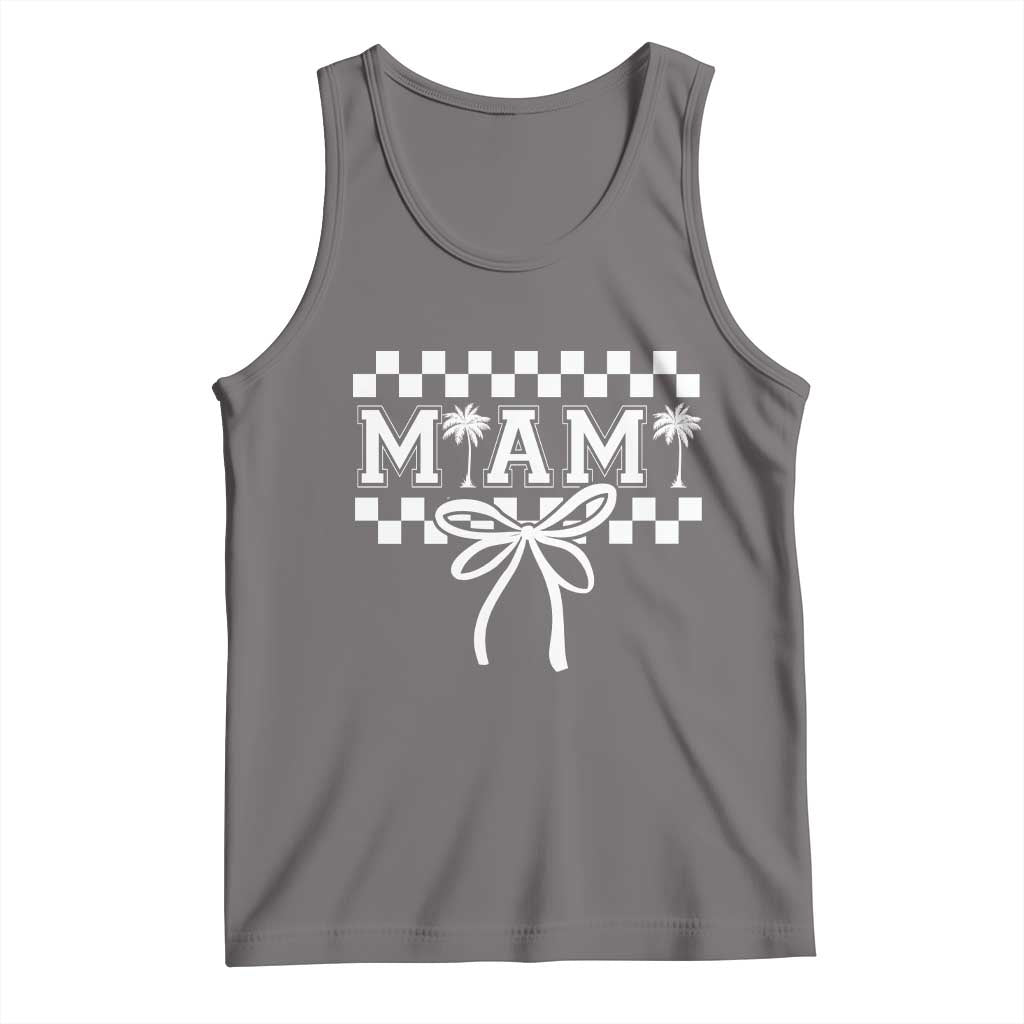Preppy Miami Bow Aesthetic Tank Top Cute Checkered Palm Tree College Girl