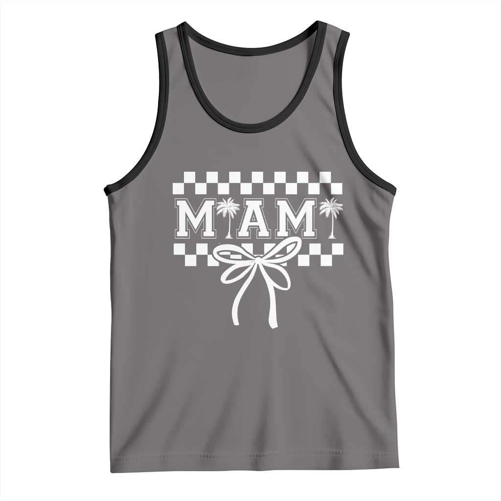 Preppy Miami Bow Aesthetic Tank Top Cute Checkered Palm Tree College Girl