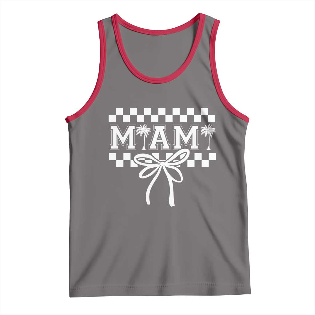 Preppy Miami Bow Aesthetic Tank Top Cute Checkered Palm Tree College Girl