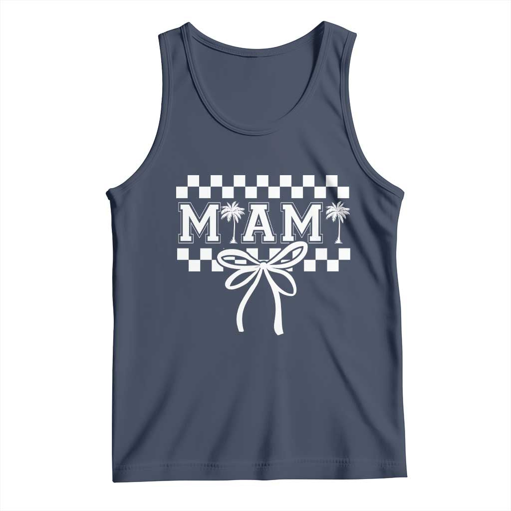 Preppy Miami Bow Aesthetic Tank Top Cute Checkered Palm Tree College Girl