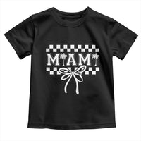 Preppy Miami Bow Aesthetic Toddler T Shirt Cute Checkered Palm Tree College Girl