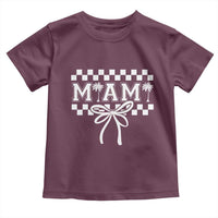 Preppy Miami Bow Aesthetic Toddler T Shirt Cute Checkered Palm Tree College Girl