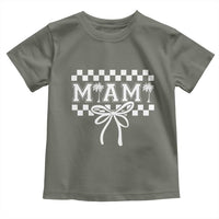 Preppy Miami Bow Aesthetic Toddler T Shirt Cute Checkered Palm Tree College Girl