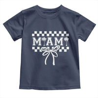 Preppy Miami Bow Aesthetic Toddler T Shirt Cute Checkered Palm Tree College Girl