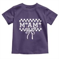 Preppy Miami Bow Aesthetic Toddler T Shirt Cute Checkered Palm Tree College Girl