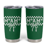 Preppy Miami Bow Aesthetic Tumbler Cup Cute Checkered Palm Tree College Girl
