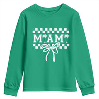 Preppy Miami Bow Aesthetic Youth Sweatshirt Cute Checkered Palm Tree College Girl