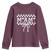 Preppy Miami Bow Aesthetic Youth Sweatshirt Cute Checkered Palm Tree College Girl