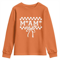 Preppy Miami Bow Aesthetic Youth Sweatshirt Cute Checkered Palm Tree College Girl