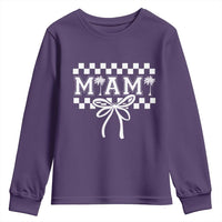 Preppy Miami Bow Aesthetic Youth Sweatshirt Cute Checkered Palm Tree College Girl