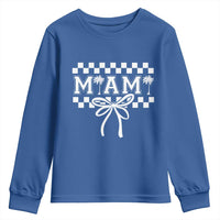 Preppy Miami Bow Aesthetic Youth Sweatshirt Cute Checkered Palm Tree College Girl