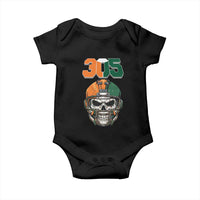 305 Football Warrior Skull Baby Onesie Orange and Green Miami Vibes