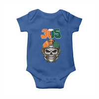 305 Football Warrior Skull Baby Onesie Orange and Green Miami Vibes