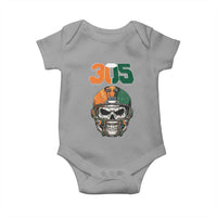 305 Football Warrior Skull Baby Onesie Orange and Green Miami Vibes