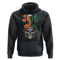 305 Football Warrior Skull Hoodie Orange and Green Miami Vibes