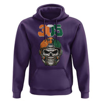 305 Football Warrior Skull Hoodie Orange and Green Miami Vibes