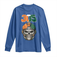 305 Football Warrior Skull Long Sleeve Shirt Orange and Green Miami Vibes