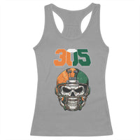 305 Football Warrior Skull Racerback Tank Top Orange and Green Miami Vibes