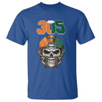 305 Football Warrior Skull T Shirt Orange and Green Miami Vibes