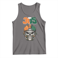 305 Football Warrior Skull Tank Top Orange and Green Miami Vibes