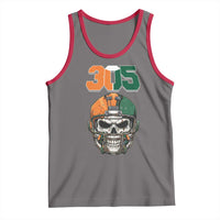 305 Football Warrior Skull Tank Top Orange and Green Miami Vibes