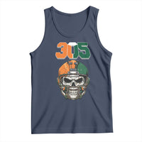 305 Football Warrior Skull Tank Top Orange and Green Miami Vibes