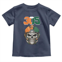 305 Football Warrior Skull Toddler T Shirt Orange and Green Miami Vibes