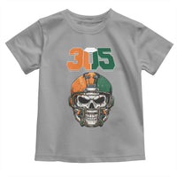 305 Football Warrior Skull Toddler T Shirt Orange and Green Miami Vibes
