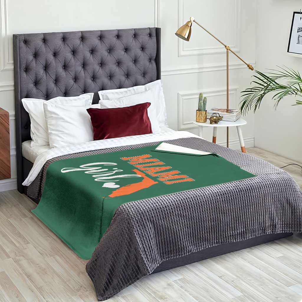 Miami Girl Pride Throw Blanket Florida State Map Local Love