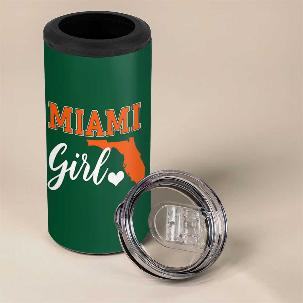 Miami Girl Pride 4 in 1 Can Cooler Tumbler Florida State Map Local Love