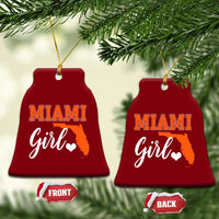 Miami Girl Pride Ceramic Ornament Florida State Map Local Love