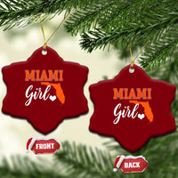 Miami Girl Pride Ceramic Ornament Florida State Map Local Love