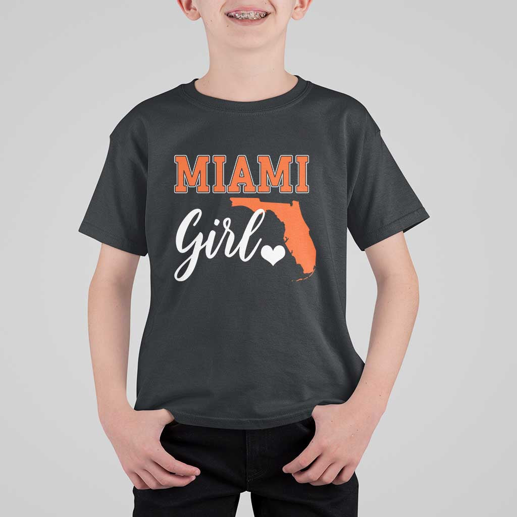 Miami Girl Pride T Shirt For Kid Florida State Map Local Love