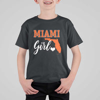 Miami Girl Pride T Shirt For Kid Florida State Map Local Love